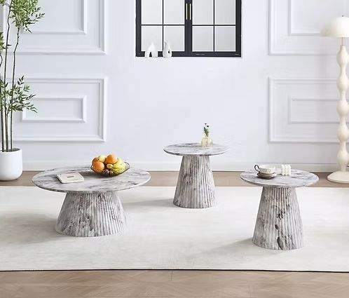 Ensemble de tables basses rondes en bois d'ingénierie Montréal