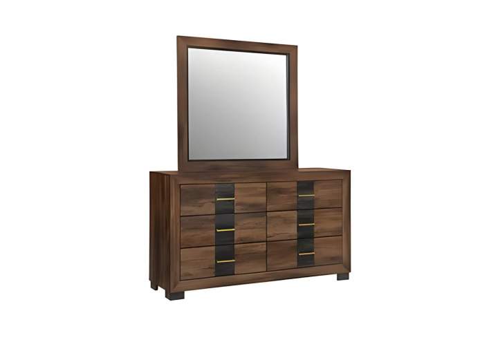 Commode à six tiroirs avec un miroir assorti Montréal