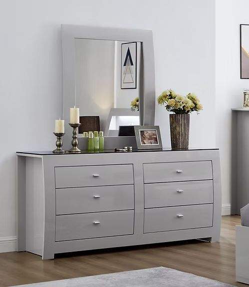 Six-drawer Dressing Table with Matching Mirror Montreal